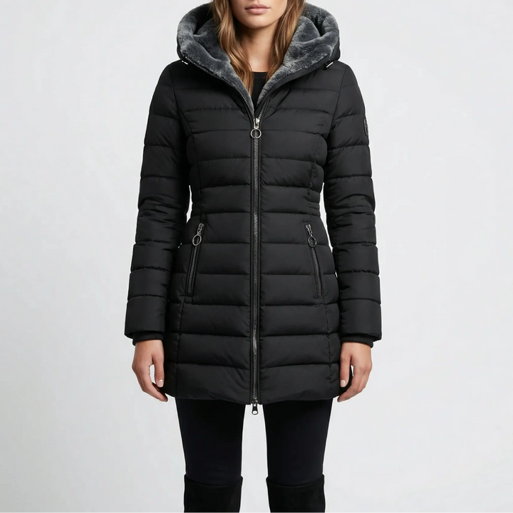 Wyntova - Quilted Hooded Mid-Length Winter Jacket