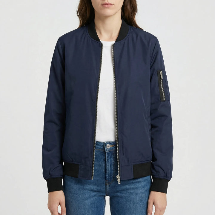 Zippova - Classic Zip-Up Bomber Jacket For Women