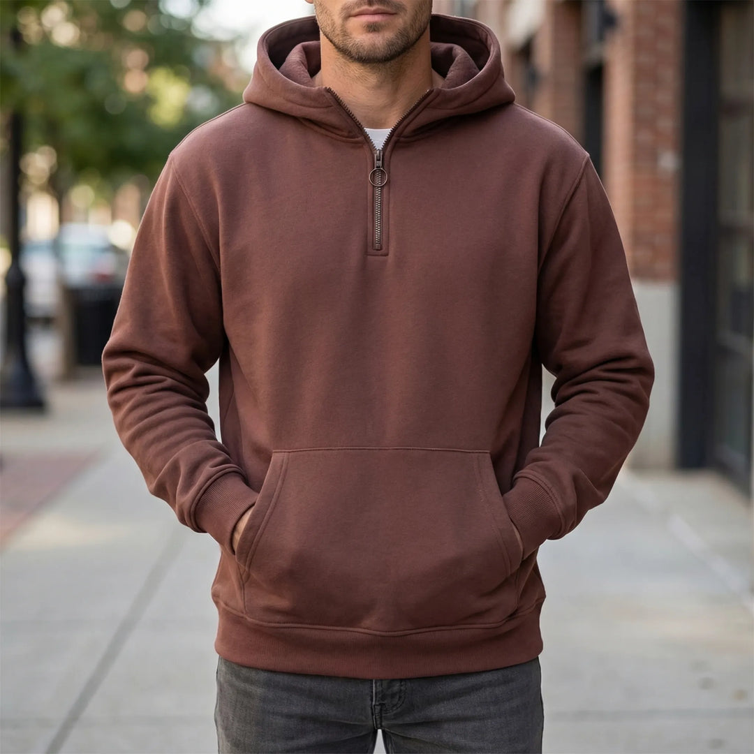 Zipwear - Half-Zip Hooded Pullover For Men