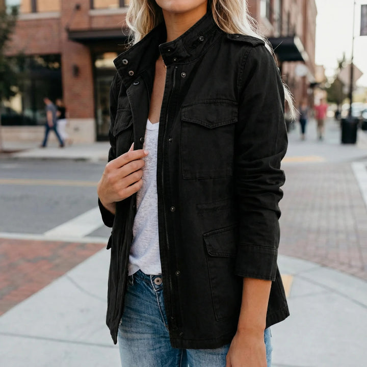 Zolvera - Hooded Zip-Up Utility Jacket