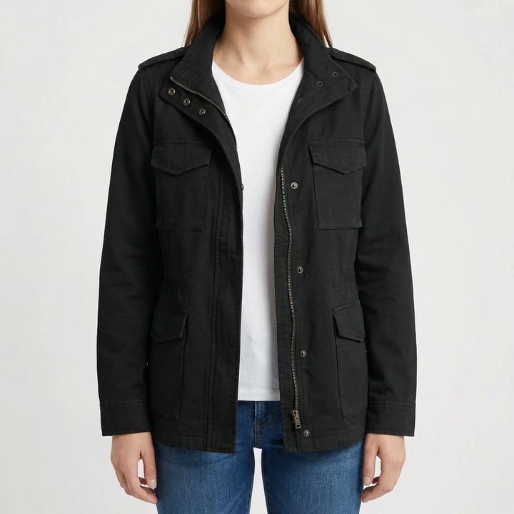 Zolvera - Hooded Zip-Up Utility Jacket