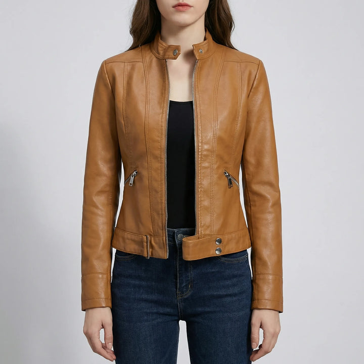 Zyndra - Structured Zip-Front Moto-Style Jacket