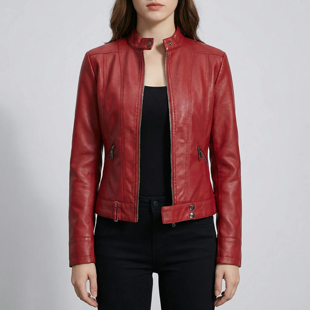 Zyndra - Structured Zip-Front Moto-Style Jacket