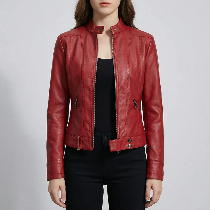 Zyndra - Structured Zip-Front Moto-Style Jacket