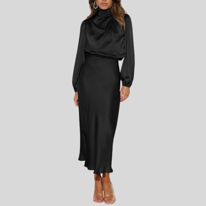 Elegant Satin Kvällsklänning för Kvinnor