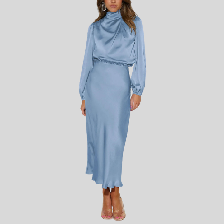Elegant Satin Kvällsklänning för Kvinnor