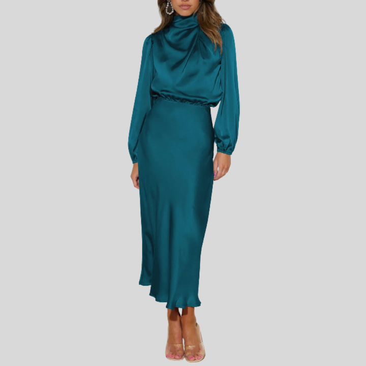Elegant Satin Kvällsklänning för Kvinnor