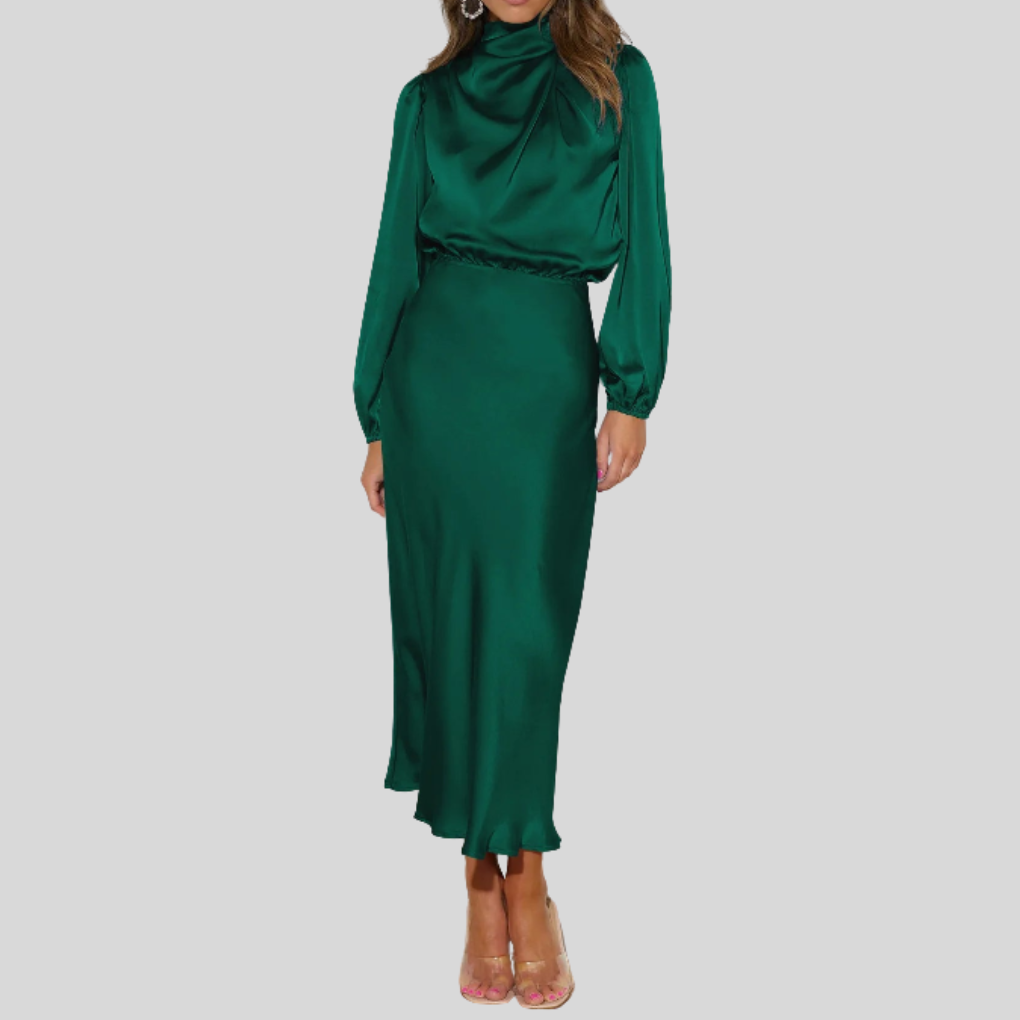 Elegant Satin Kvällsklänning för Kvinnor