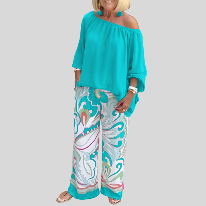Stilren Off-Shoulder Två Dels Set
