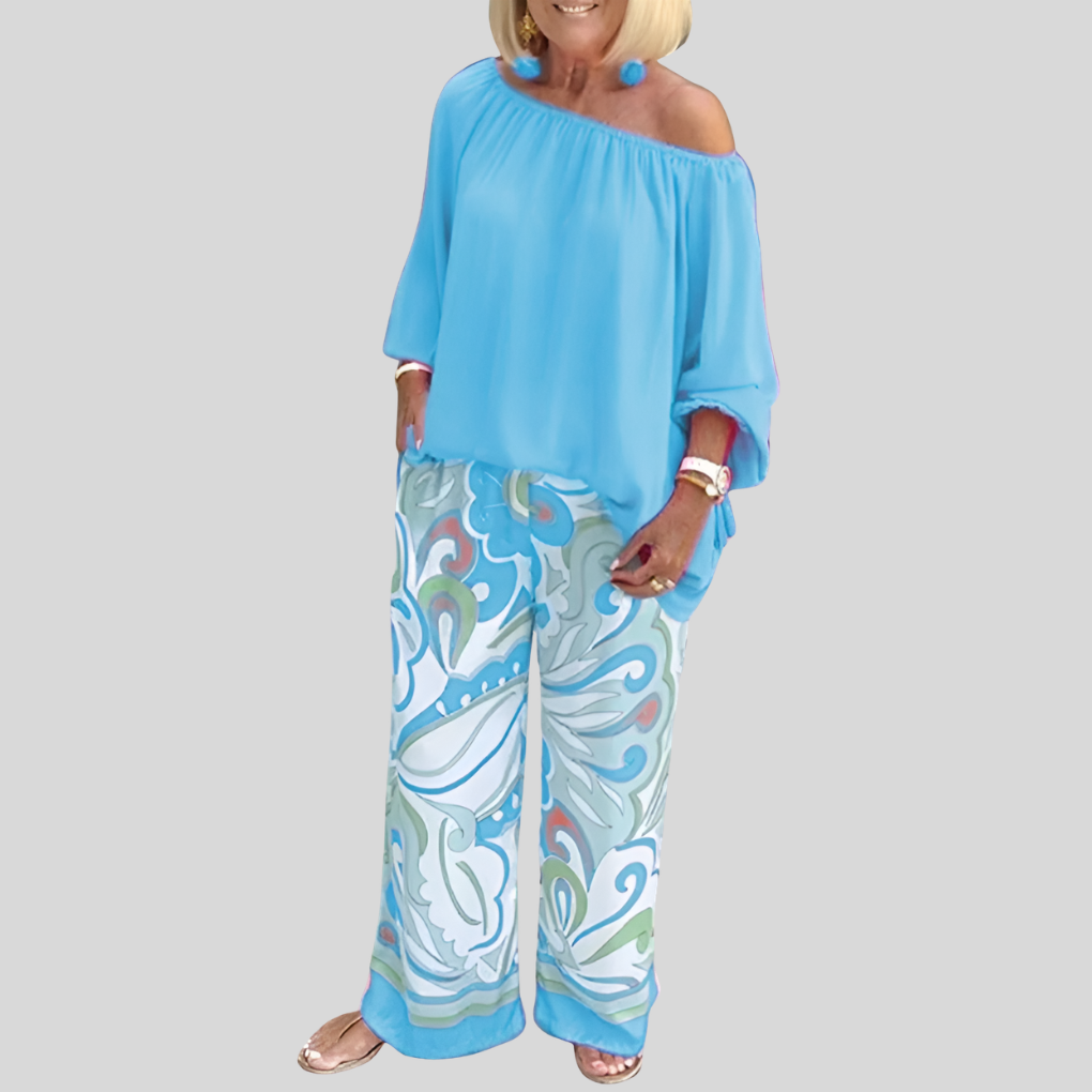 Stilren Off-Shoulder Två Dels Set