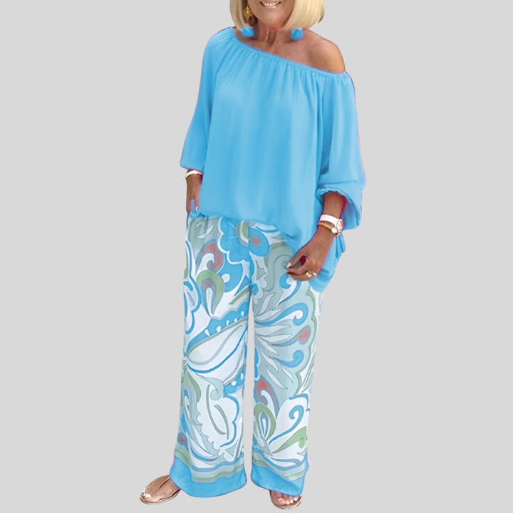 Stilren Off-Shoulder Två Dels Set