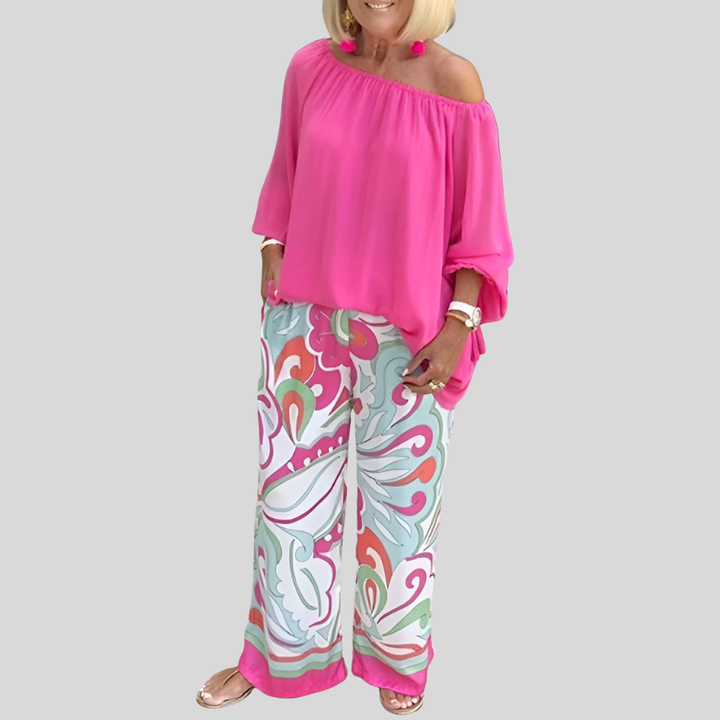 Stilren Off-Shoulder Två Dels Set
