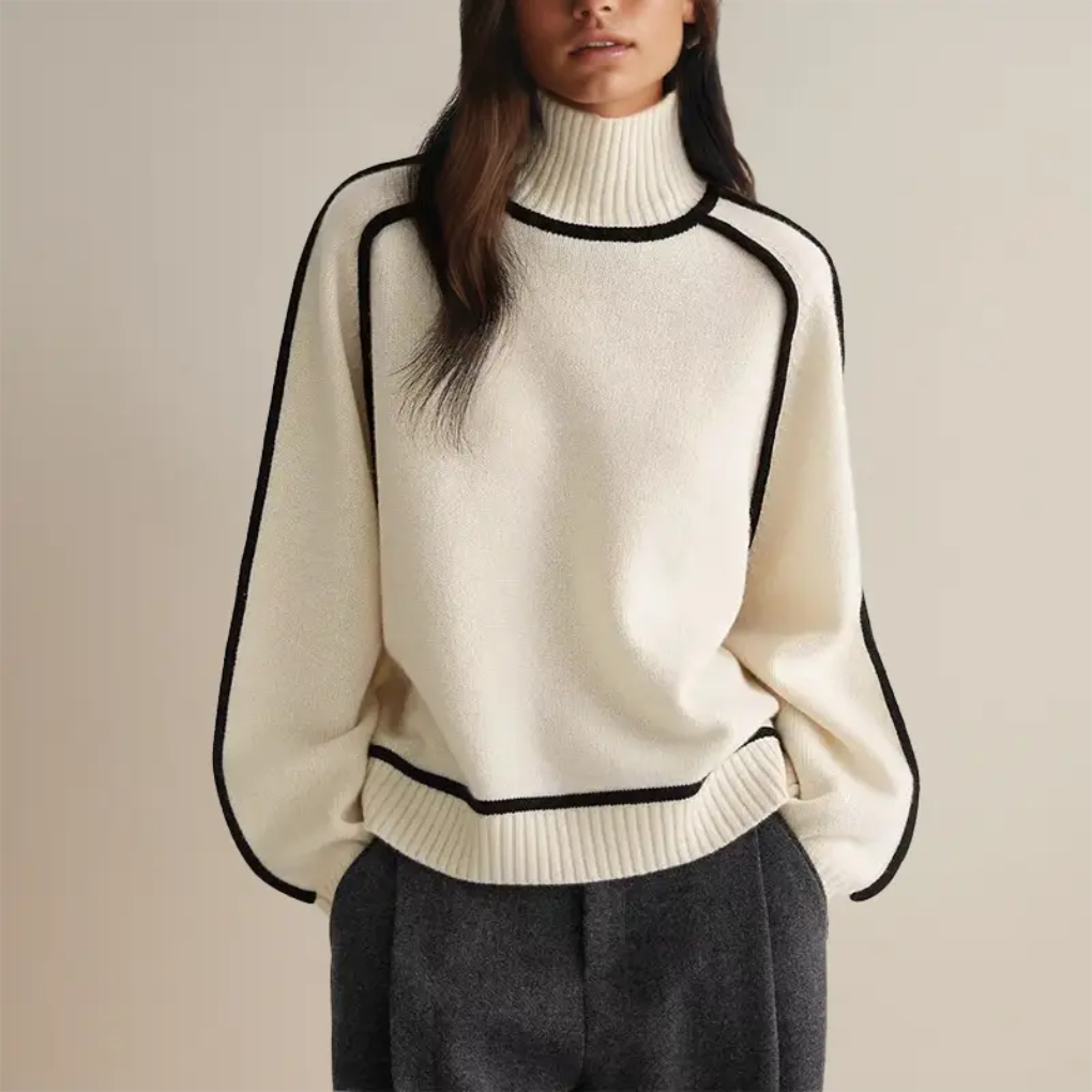 Luxe Fine Wool-liknande Turtleneck Tröja
