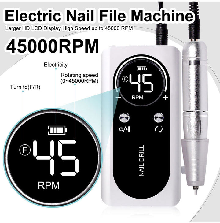 Rechargebar Elektrisk Nageldrill