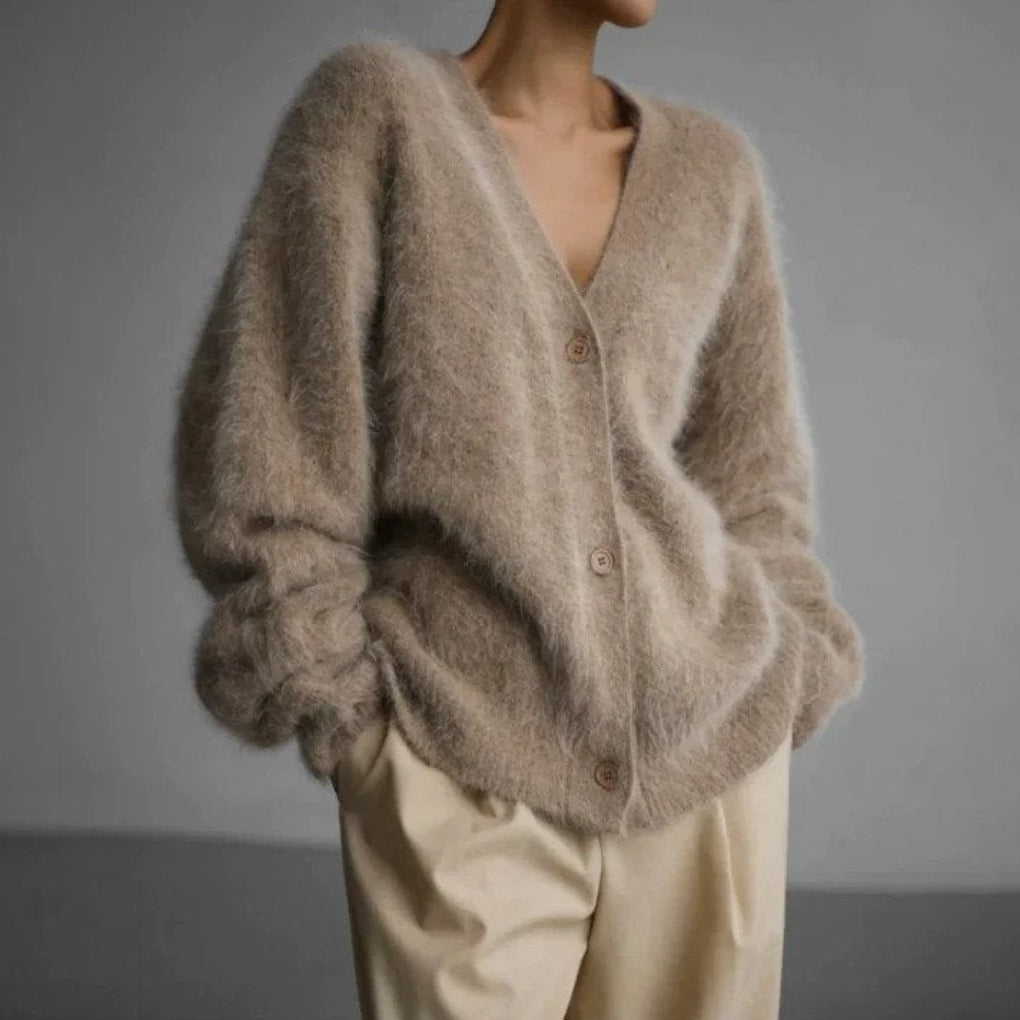 Fin Ull-liknande Cardigan