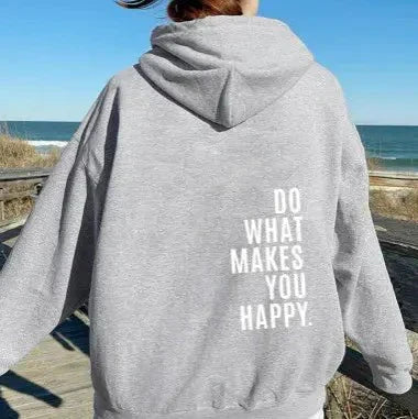 Inspirera Hoodie med Motiverande Tryck för Kvinnor