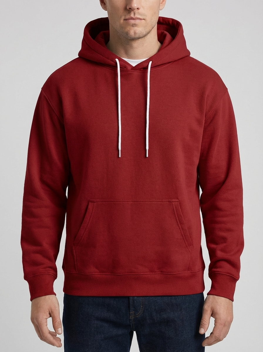 Avslappnad Passform Pullover Hoodie För Män