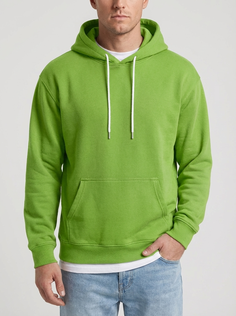 Avslappnad Passform Pullover Hoodie För Män