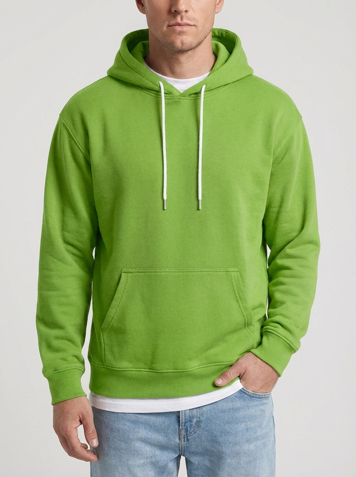 Avslappnad Passform Pullover Hoodie För Män