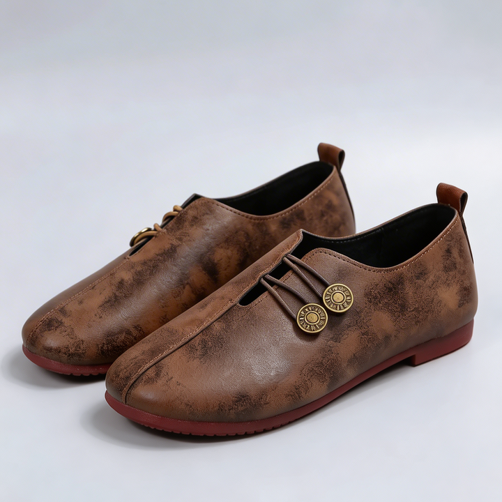 Flatrelle - Platt rundtåig slip-on loafers för kvinnor