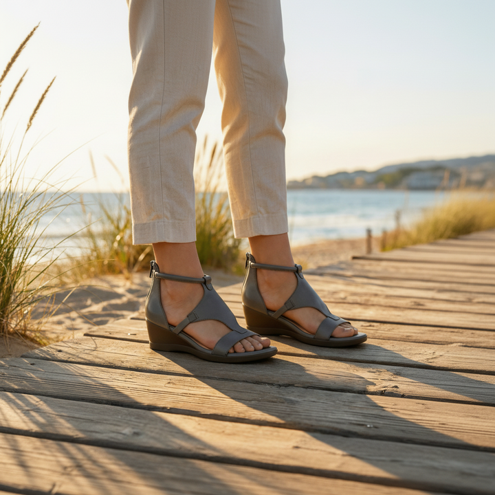 Wedluxe - Öppen Tå Wedge Klack Sandal för Kvinnor