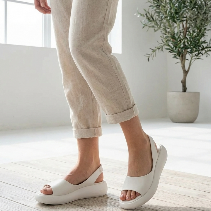 Öppen-Tå Slip-On Plattform Sandal för Kvinnor
