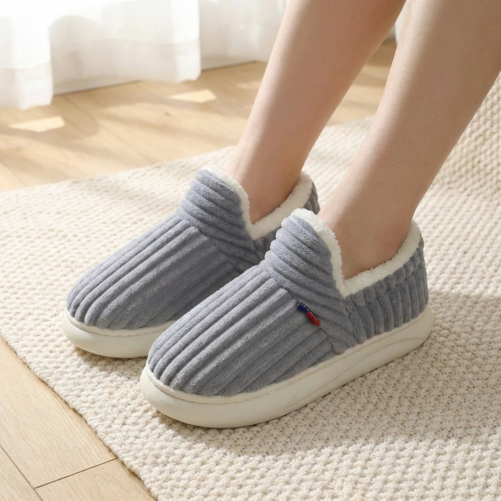 Plush-Lined Inomhus Bootie Toffel för Kvinnor