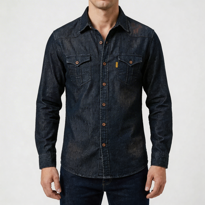Klassisk Denimskjorta med Långa Ärmar