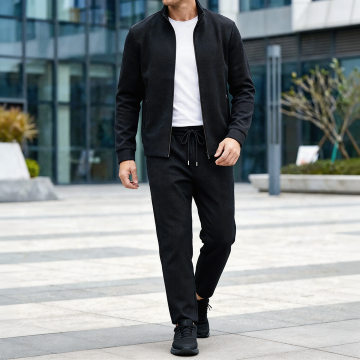 Zip-Up Jacka Och Taperade Byxor Set