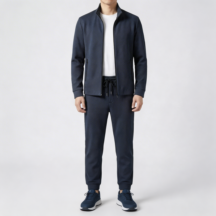 Zip-Up Jacka Och Taperade Byxor Set