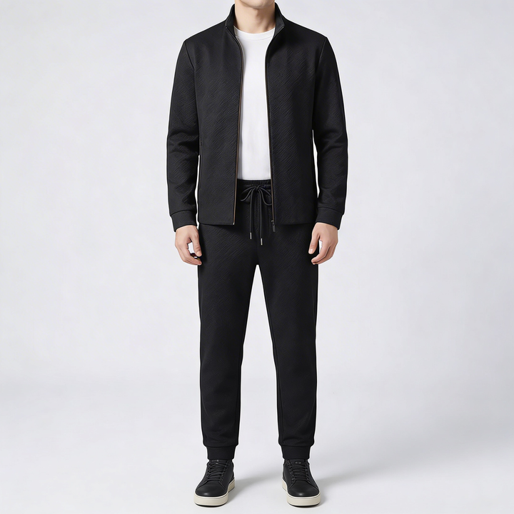 Zip-Up Jacka Och Taperade Byxor Set