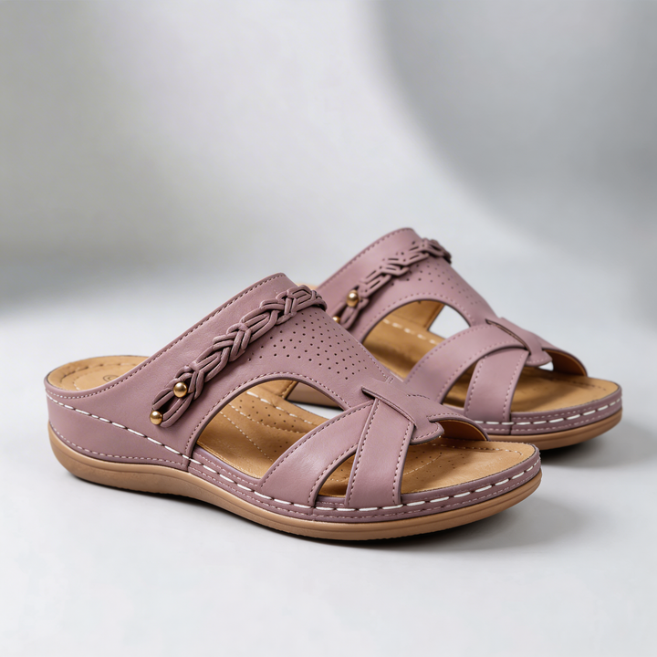 Bohemiska Wedge Glida-På Sandaler för Kvinnor