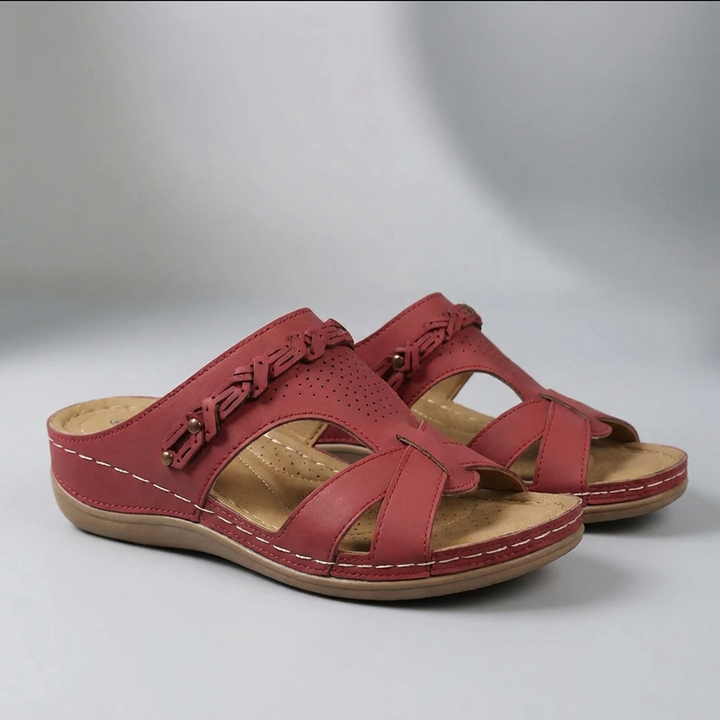 Bohemiska Wedge Glida-På Sandaler för Kvinnor