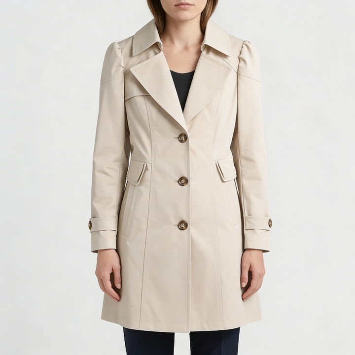 Mid-Length Enknäppt Trench Coat