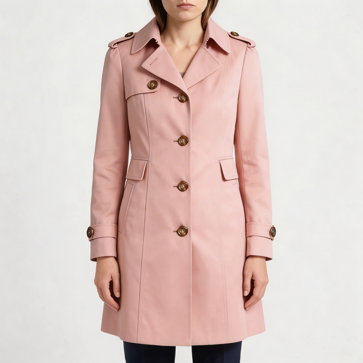 Mid-Length Enknäppt Trench Coat