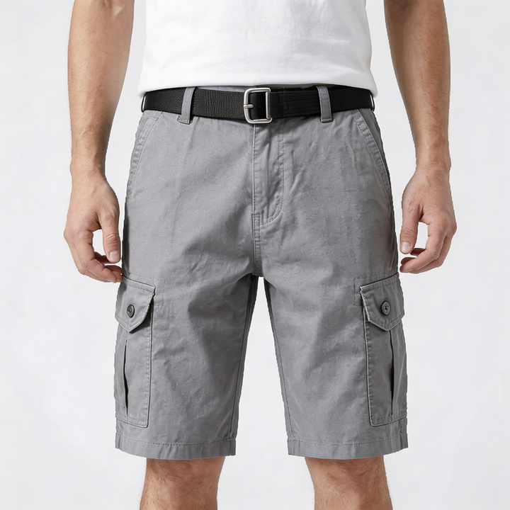 Multi-Fickor Avslappnad Passform Cargo Shorts för Män