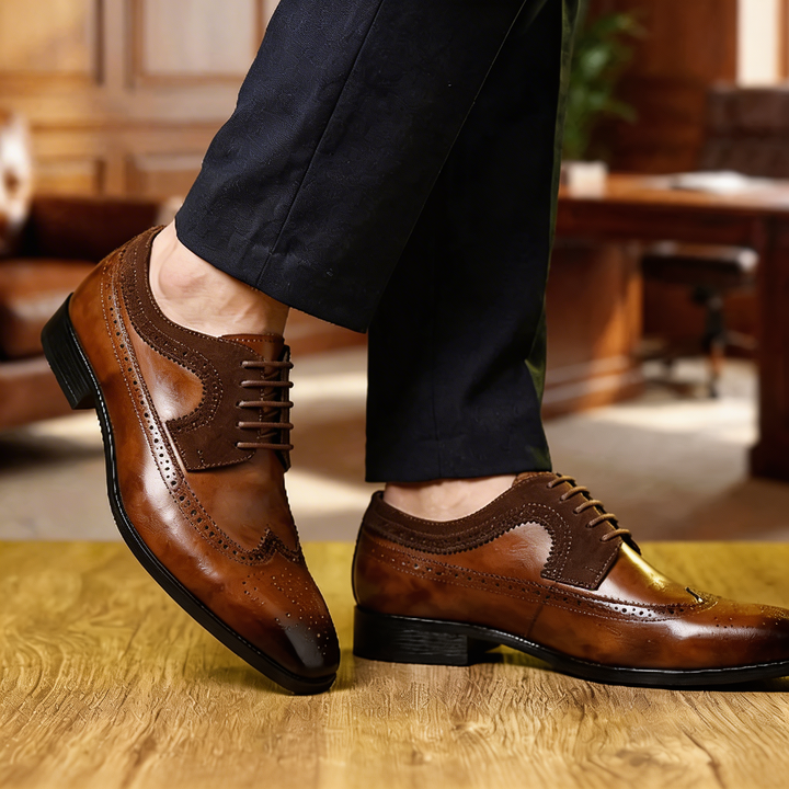 Lace-Up Brogue Sko För Män