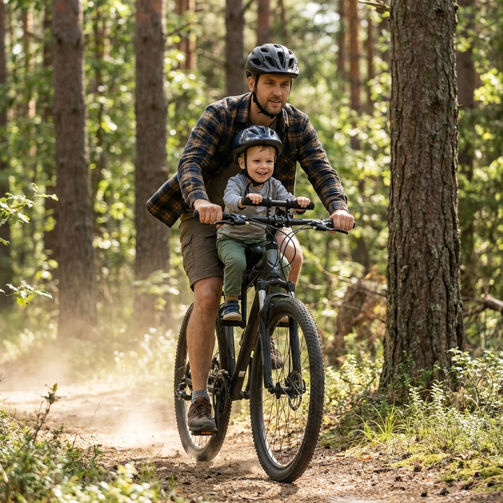 Frammonterad Barn Cykelsits Och Styr Set