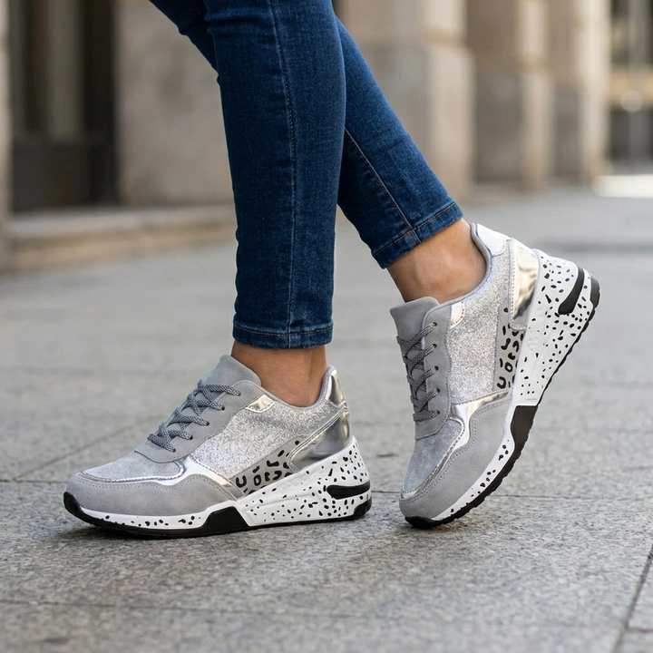 Snörning Tryckt Kvinnors Sneakers