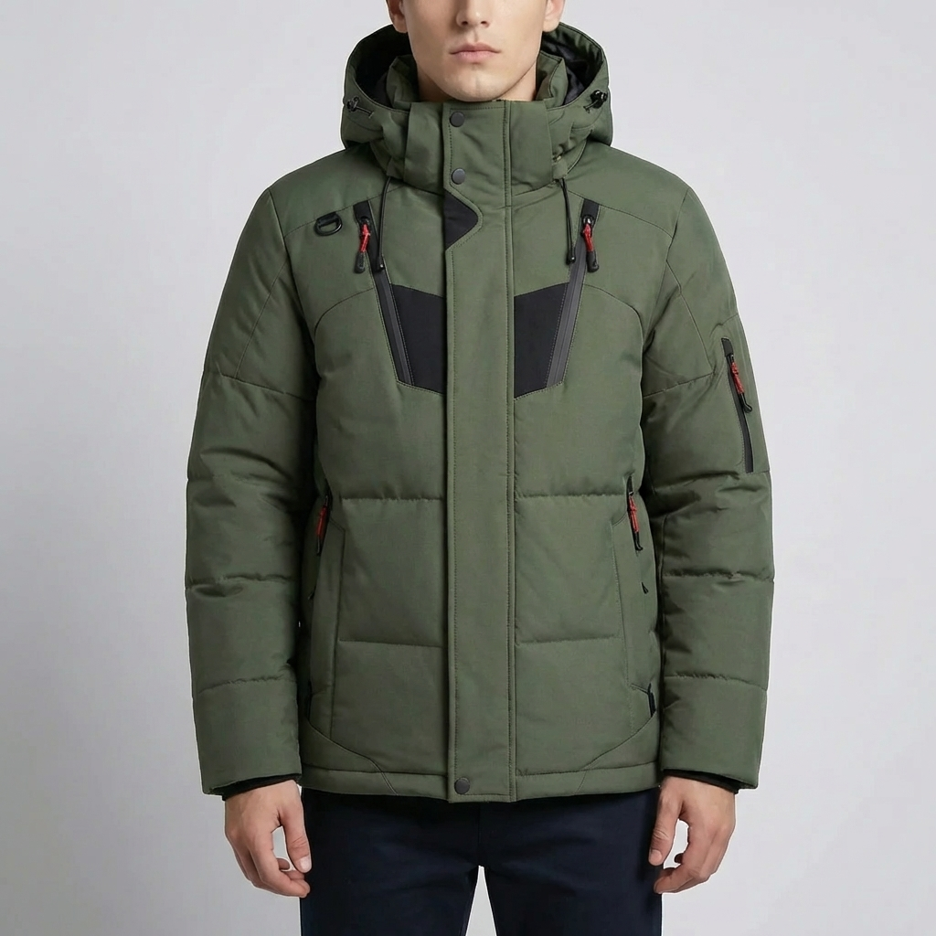 Isolerad Hooded Vinterjacka för Män