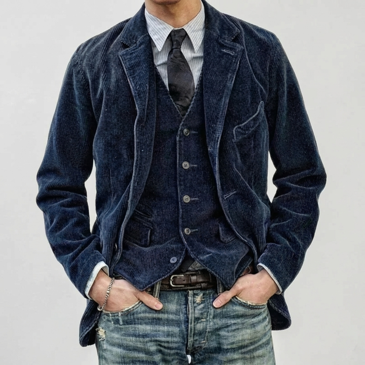 Stilren Vintage Blazer och Väst Set