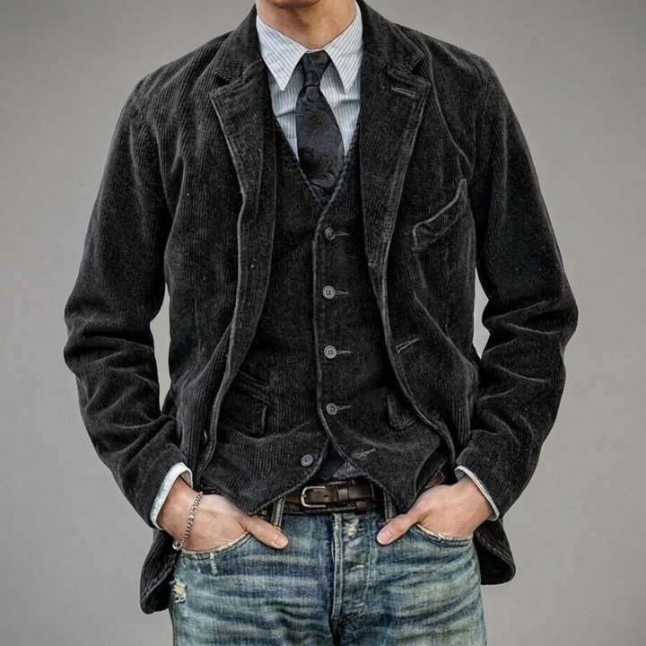 Stilren Vintage Blazer och Väst Set