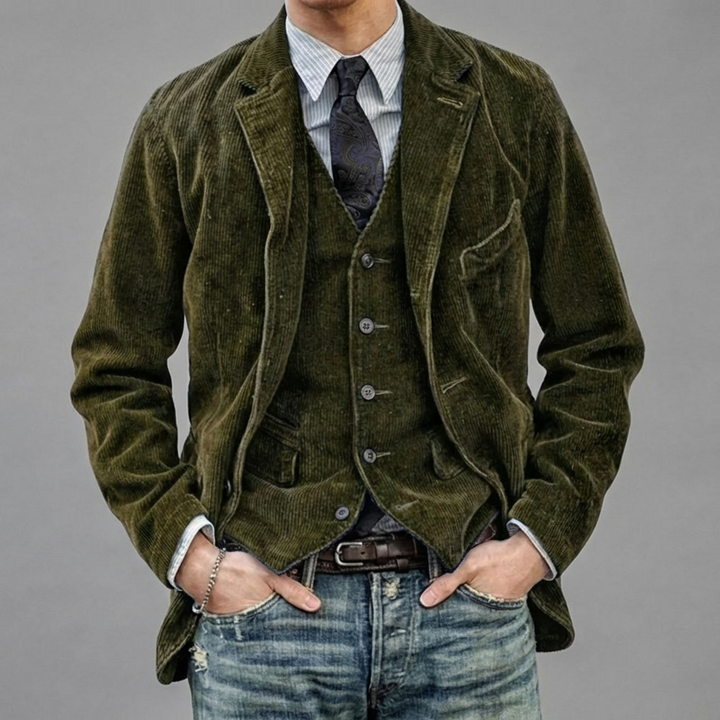 Stilren Vintage Blazer och Väst Set