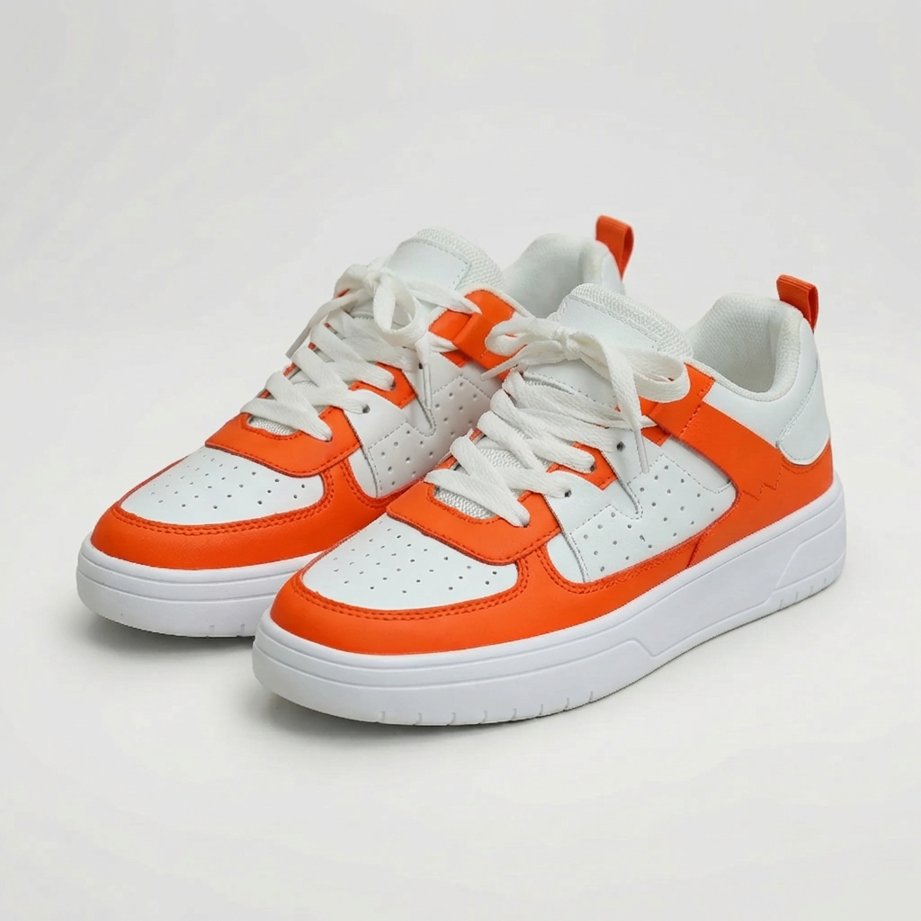 Färg-block Lav-Top Snörning Sneakers