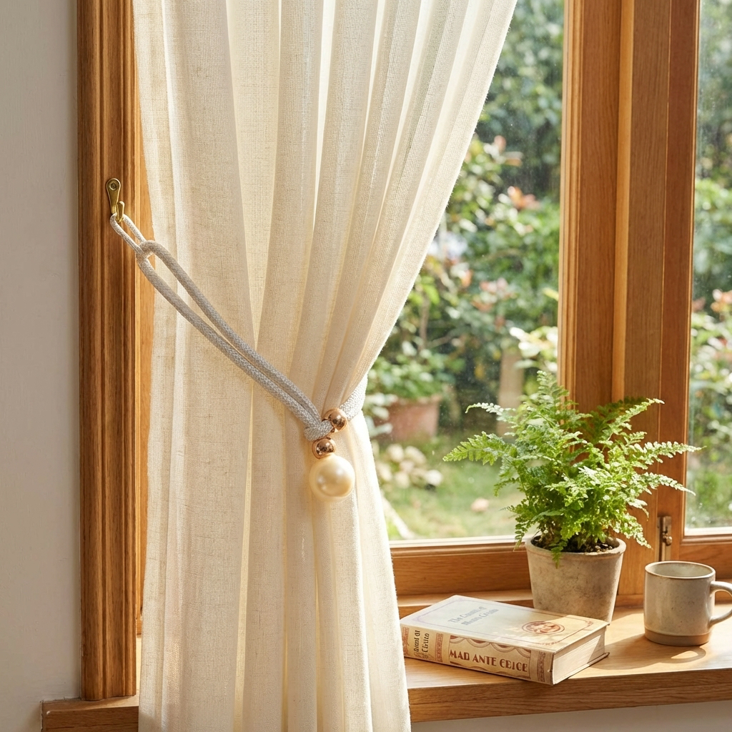 Lystrande Elegant 2-delars Set Perl Gardinsnod