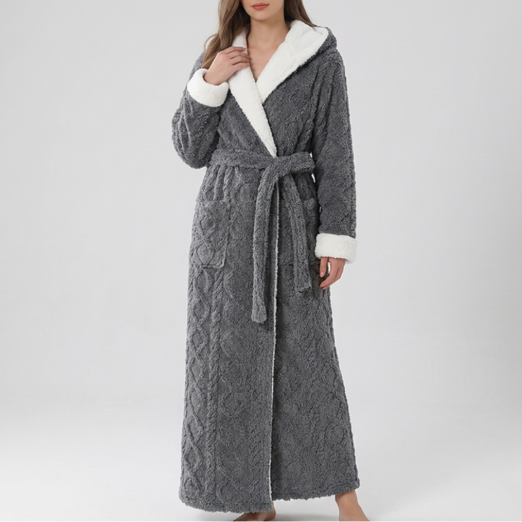 Ultimata Kvinnors Tjocka Hooded Flanell Badrock