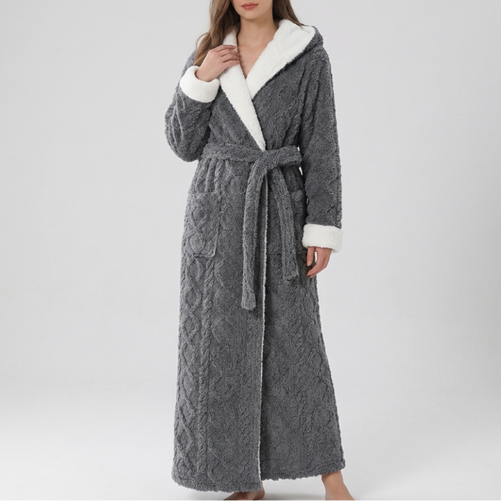 Ultimata Kvinnors Tjocka Hooded Flanell Badrock