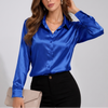Kvinnors Satin Loose Fit Long Sleeve Blouse