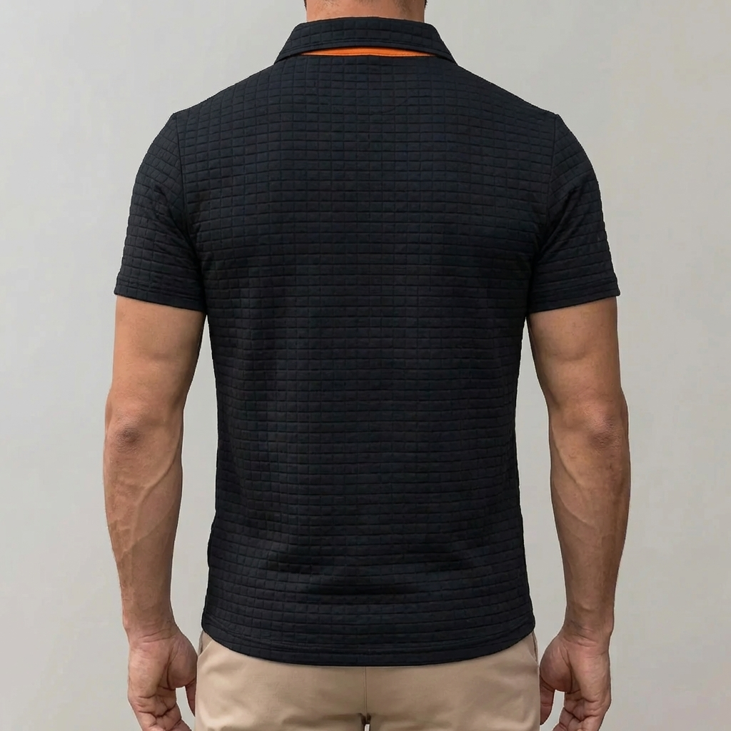 Slim-Fit Kortärmad Polo Skjorta