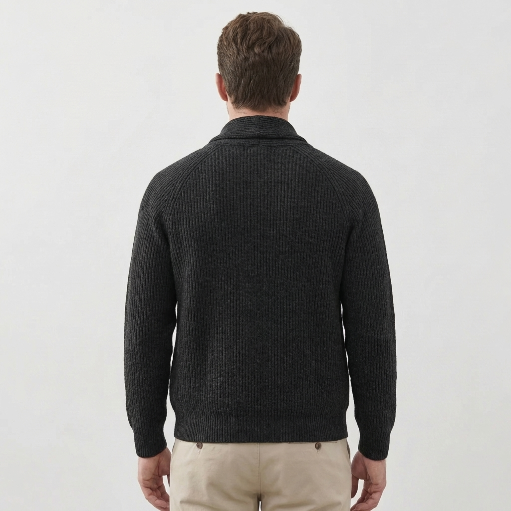 Sjal Krage Knapp-Fram Cardigan för Män